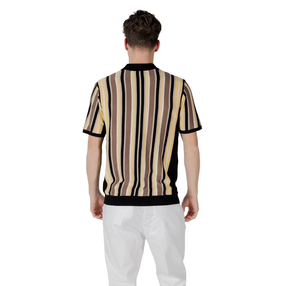 Gianni Lupo Black Viscose Polo Shirt - IT48 | L
