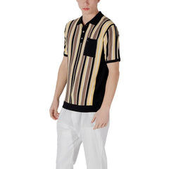 Gianni Lupo Black Viscose Polo Shirt - IT48 | L