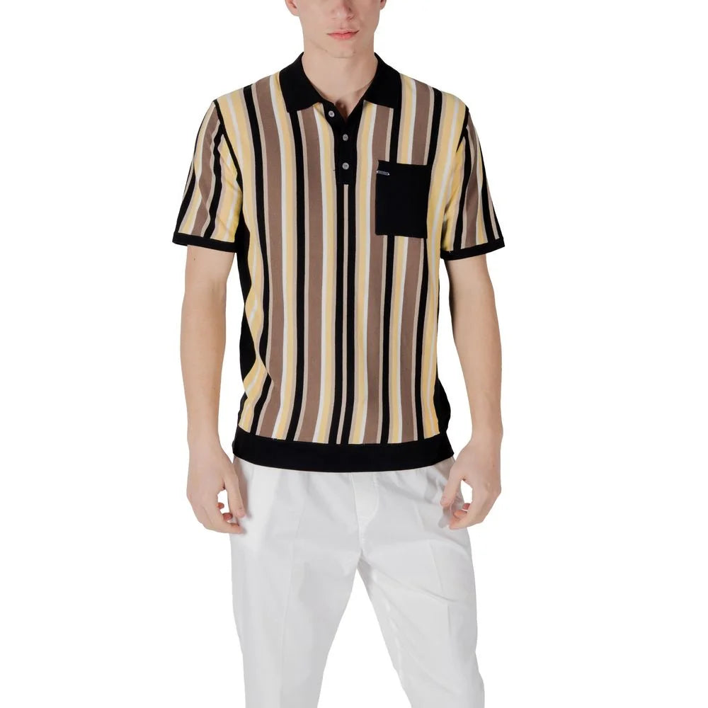 Gianni Lupo Black Viscose Polo Shirt - IT48 | L