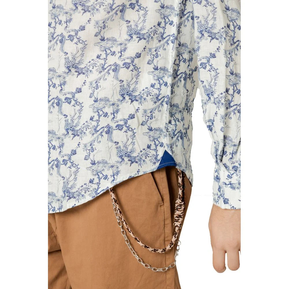 Gianni Lupo Blue Linen Shirt - IT46 | M