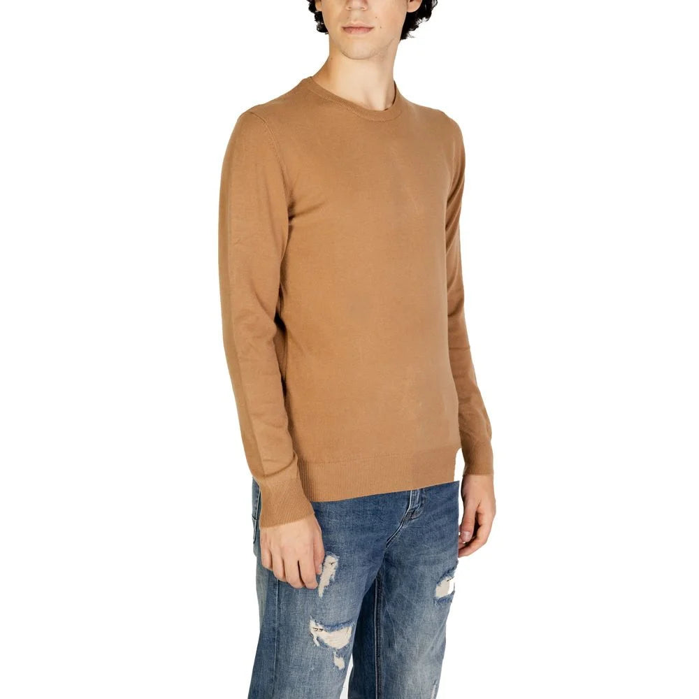 Gianni Lupo Brown Polyester Sweater - IT54 | XXL