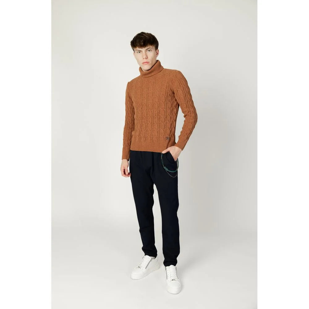 Gianni Lupo Brown Synthetic Turtleneck - IT44 | S