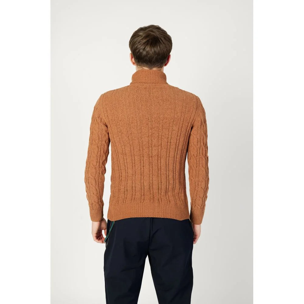 Gianni Lupo Brown Synthetic Turtleneck - IT44 | S