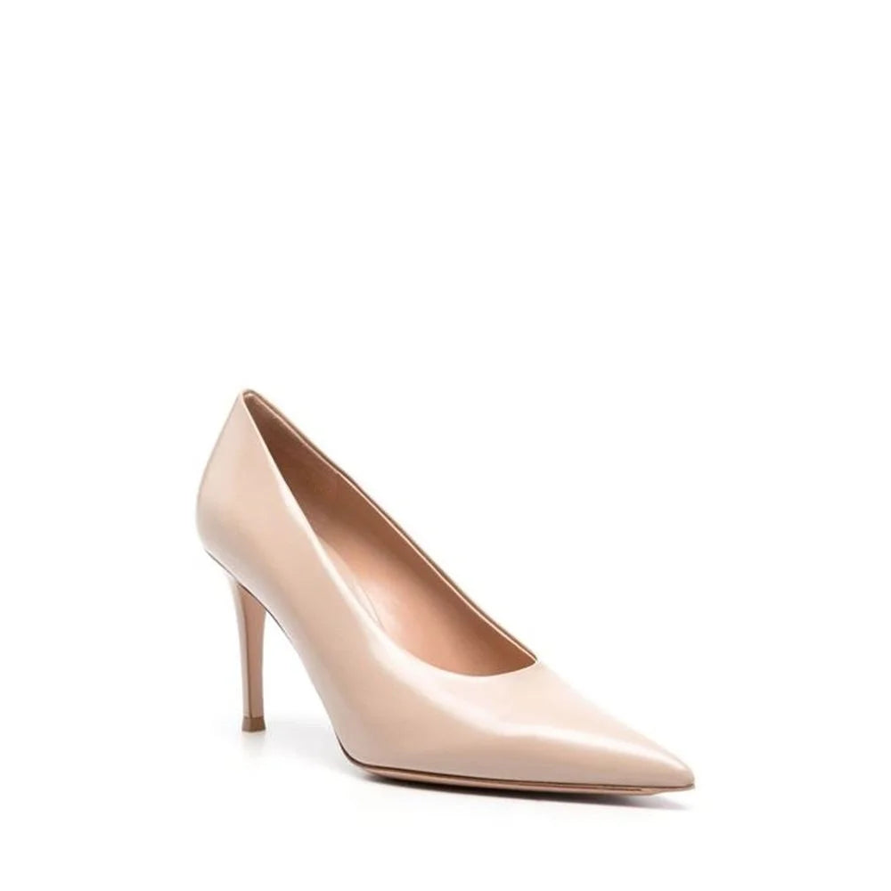 Pompe cu toc Gianvito Rossi din piele de vițel bej - EU39/US9
