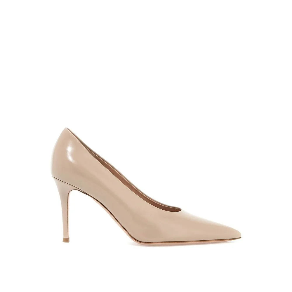 Pompe cu toc Gianvito Rossi din piele de vițel bej - EU39/US9