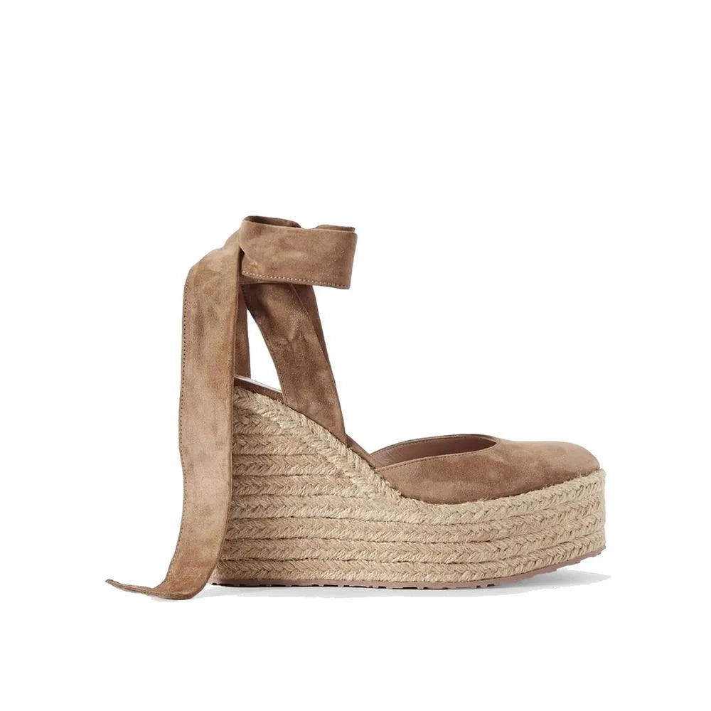 Gianvito Rossi Beige Calfskin Wedge Sandals - EU41/US11