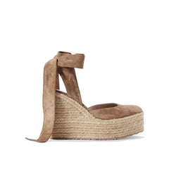 Gianvito Rossi Beige Calfskin Wedge Sandals - EU41/US11
