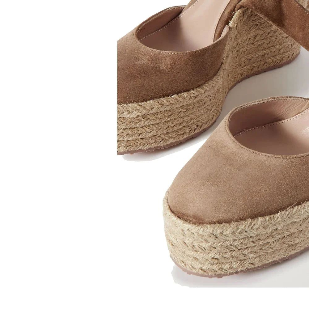 Gianvito Rossi Beige Calfskin Wedge Sandals - EU41/US11