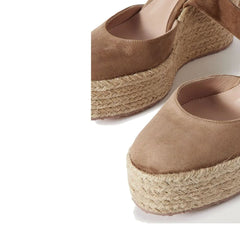 Gianvito Rossi Beige Calfskin Wedge Sandals - EU41/US11