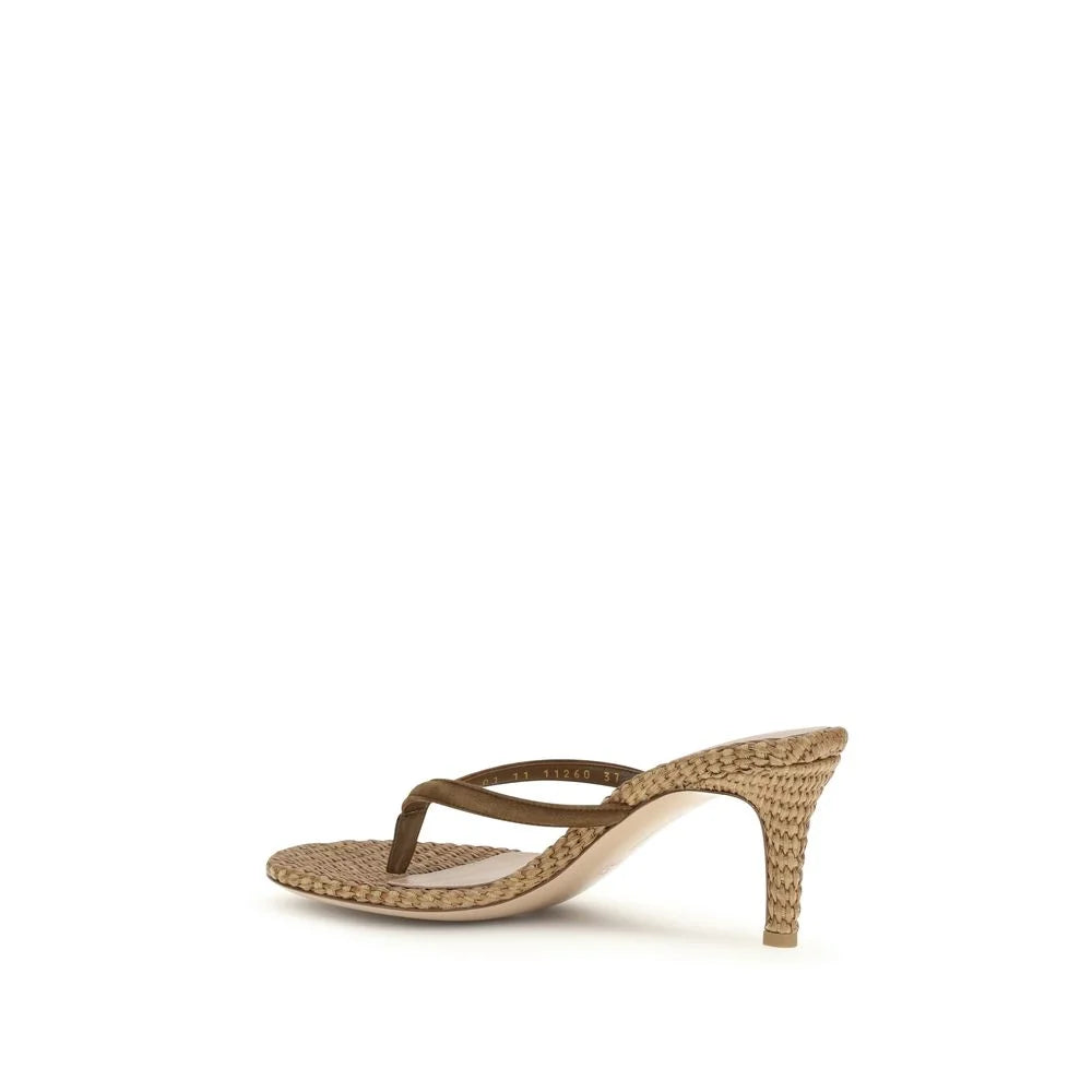 Gianvito Rossi Beige Raffia Stiletto Heel Sandals - Sandals