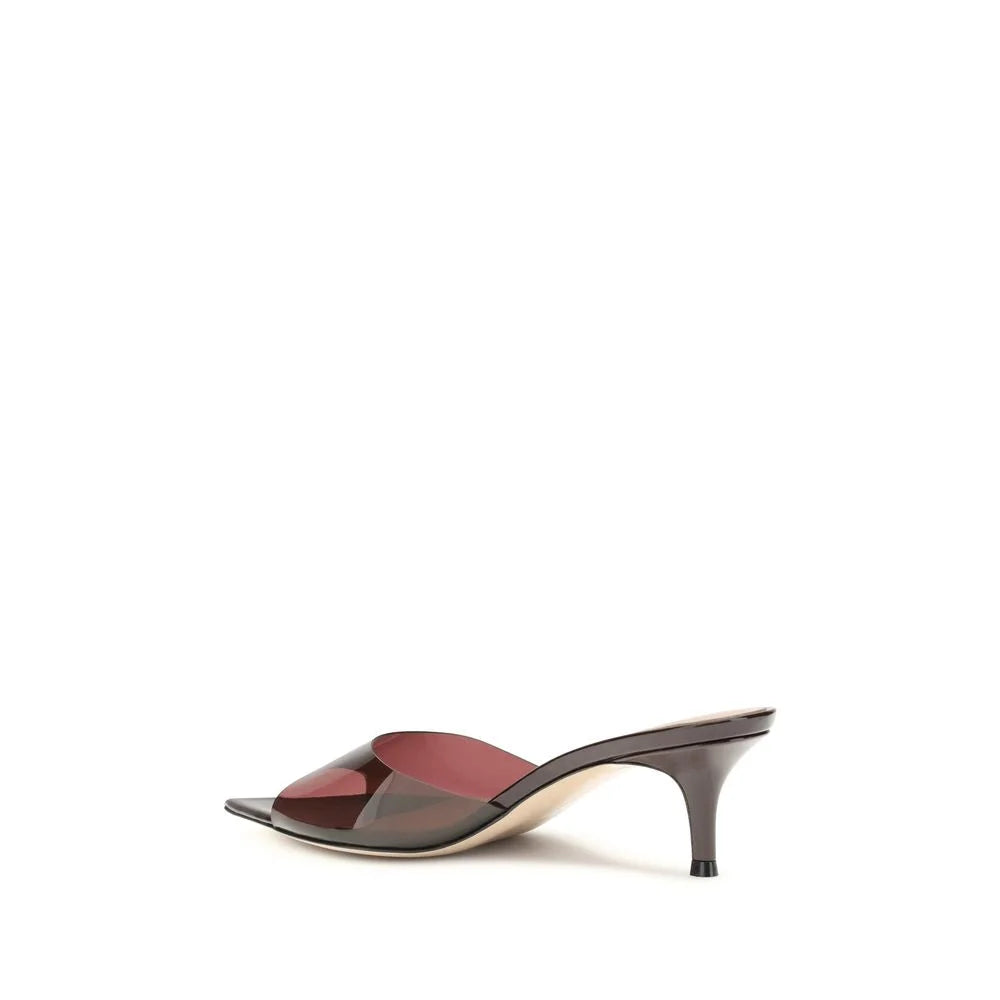 Gianvito Rossi Bordeaux Polyurethane Stiletto Heel Sandals