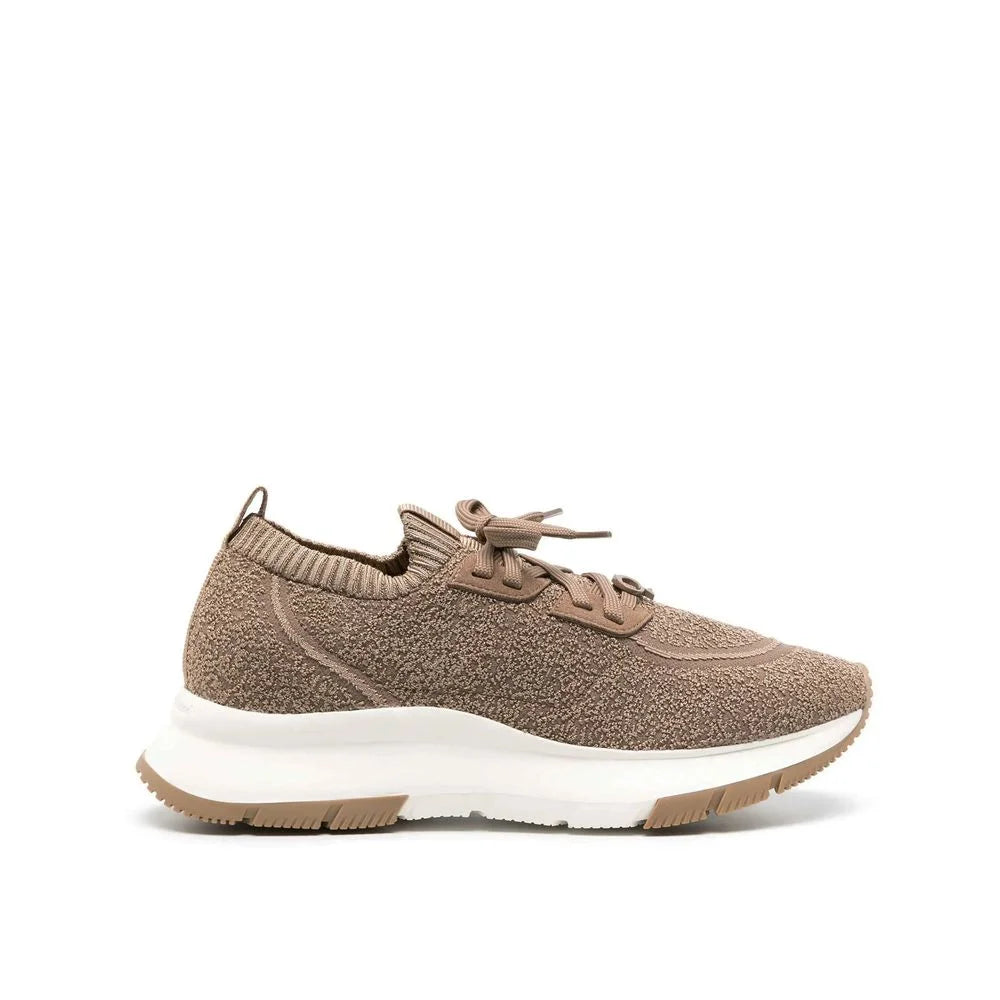 Gianvito Rossi Baskets athlétiques marron en tissu