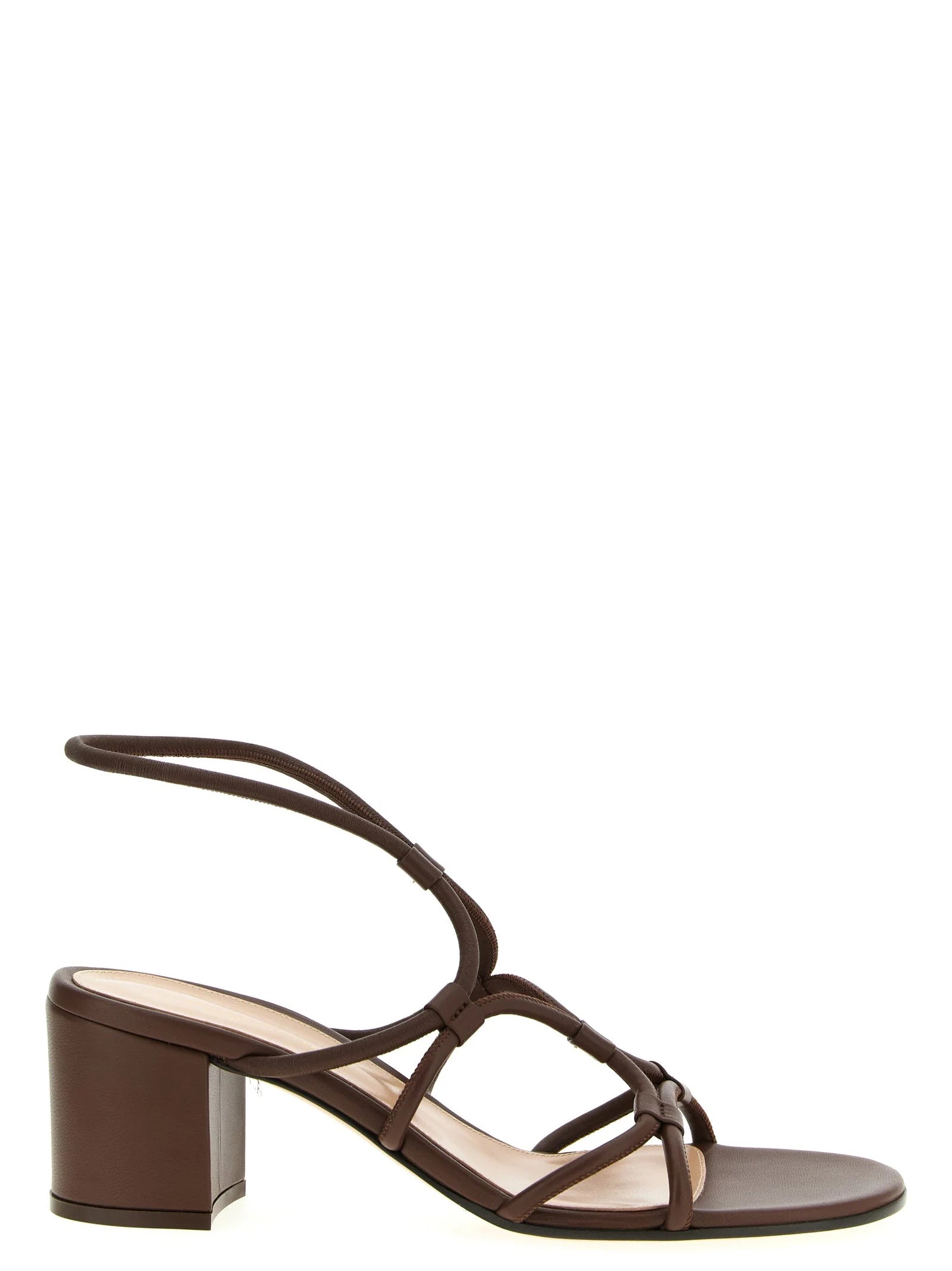 Gianvito Rossi Brown Lamb Leather Platform Sandals