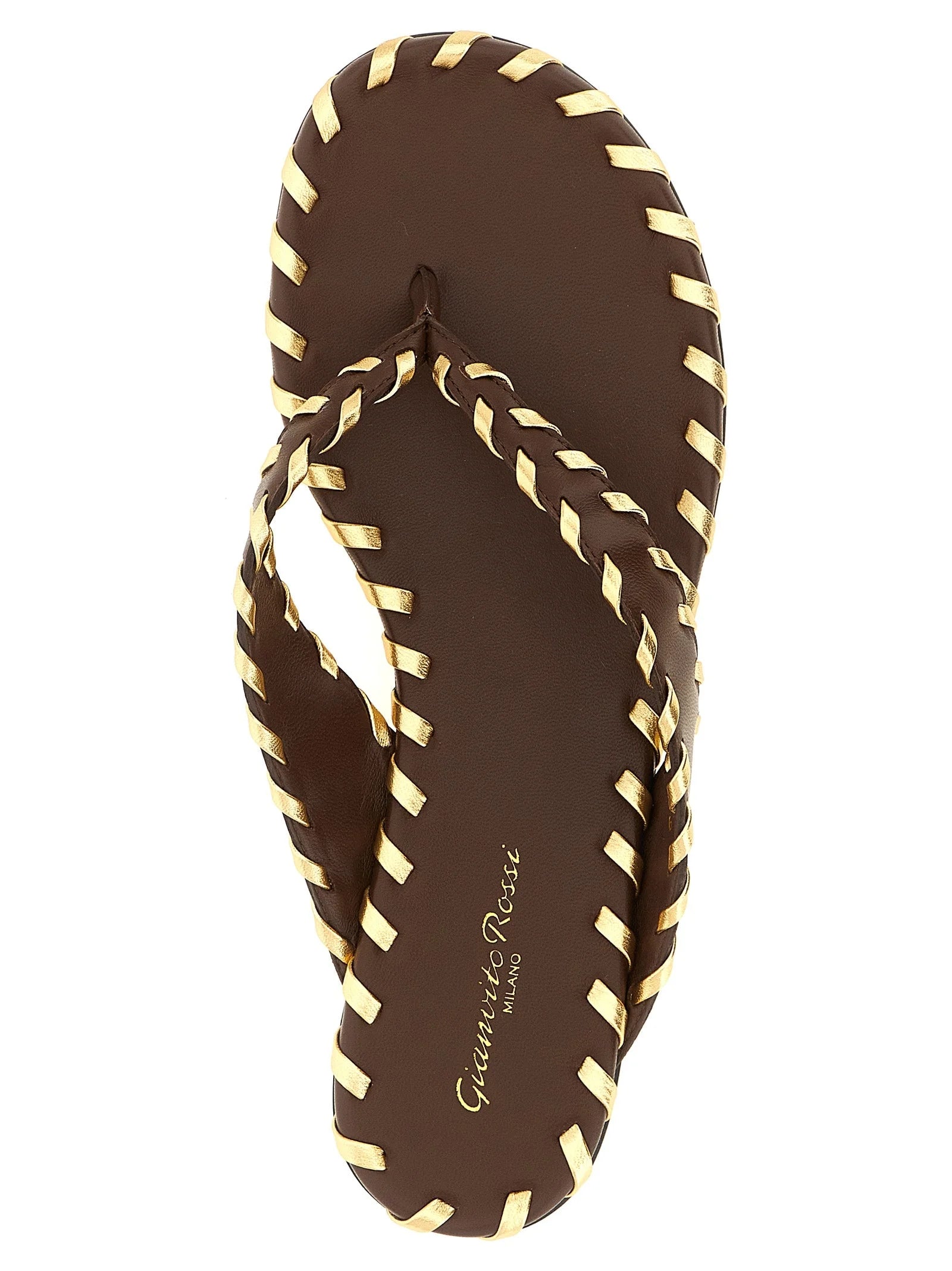 Gianvito Rossi Brown Lamb Leather Slides