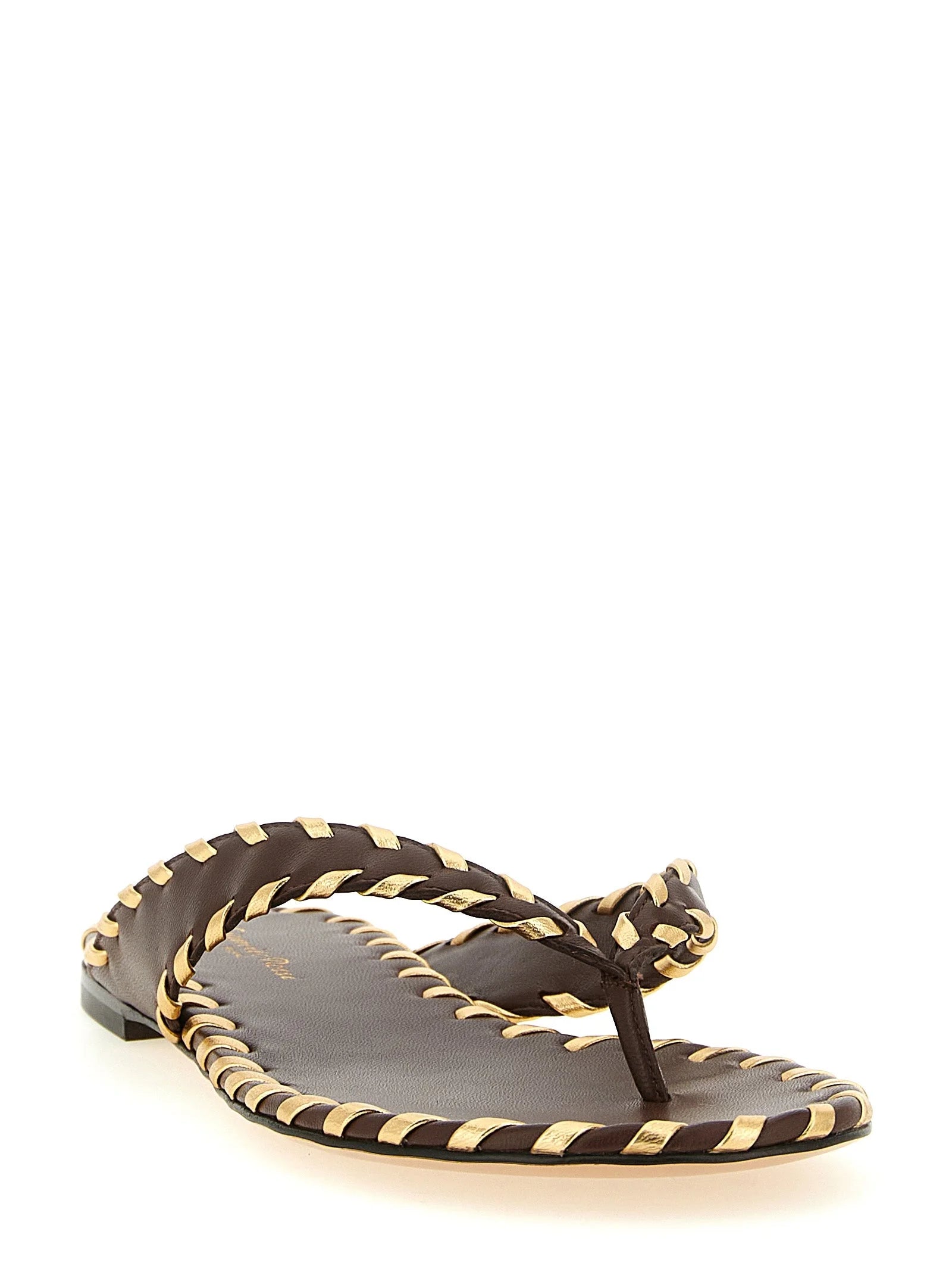 Gianvito Rossi Brown Lamb Leather Slides
