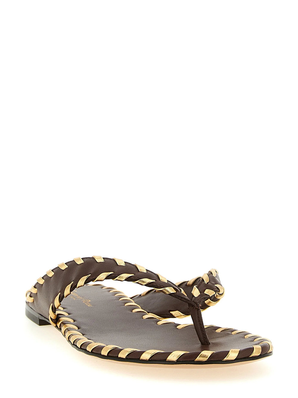 Gianvito Rossi Brown Lamb Leather Slides