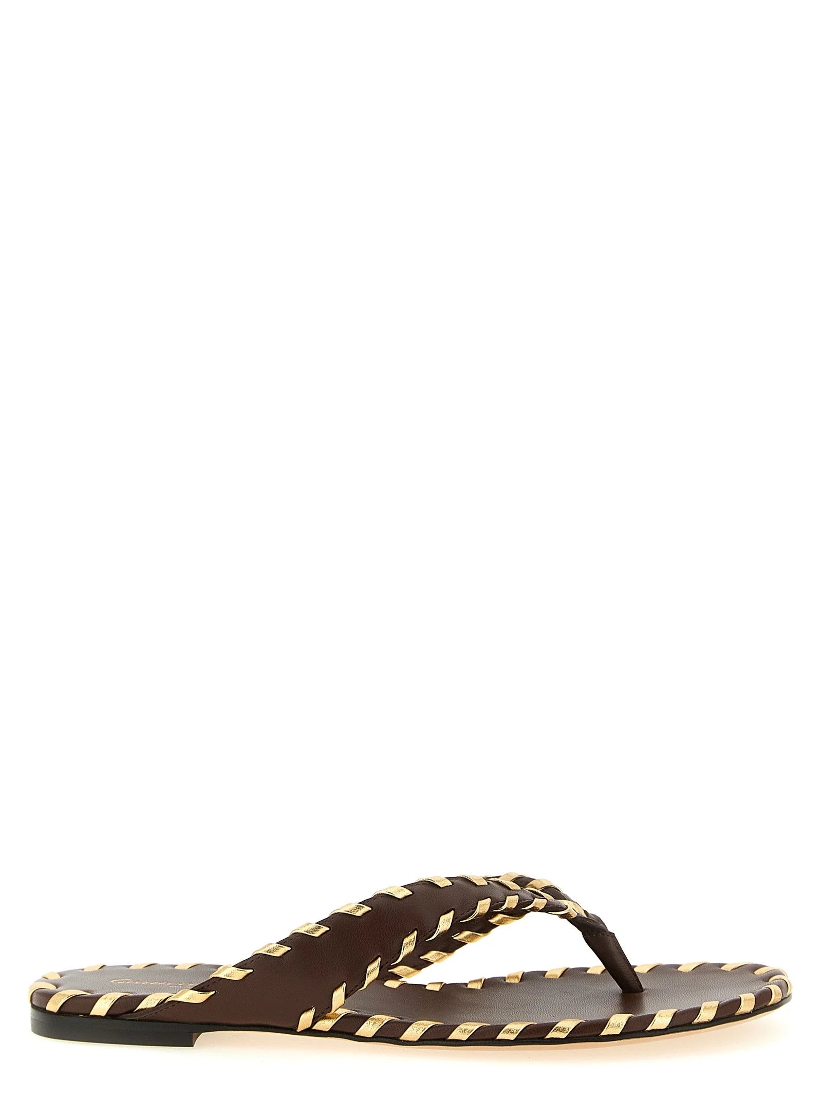Gianvito Rossi Brown Lamb Leather Slides
