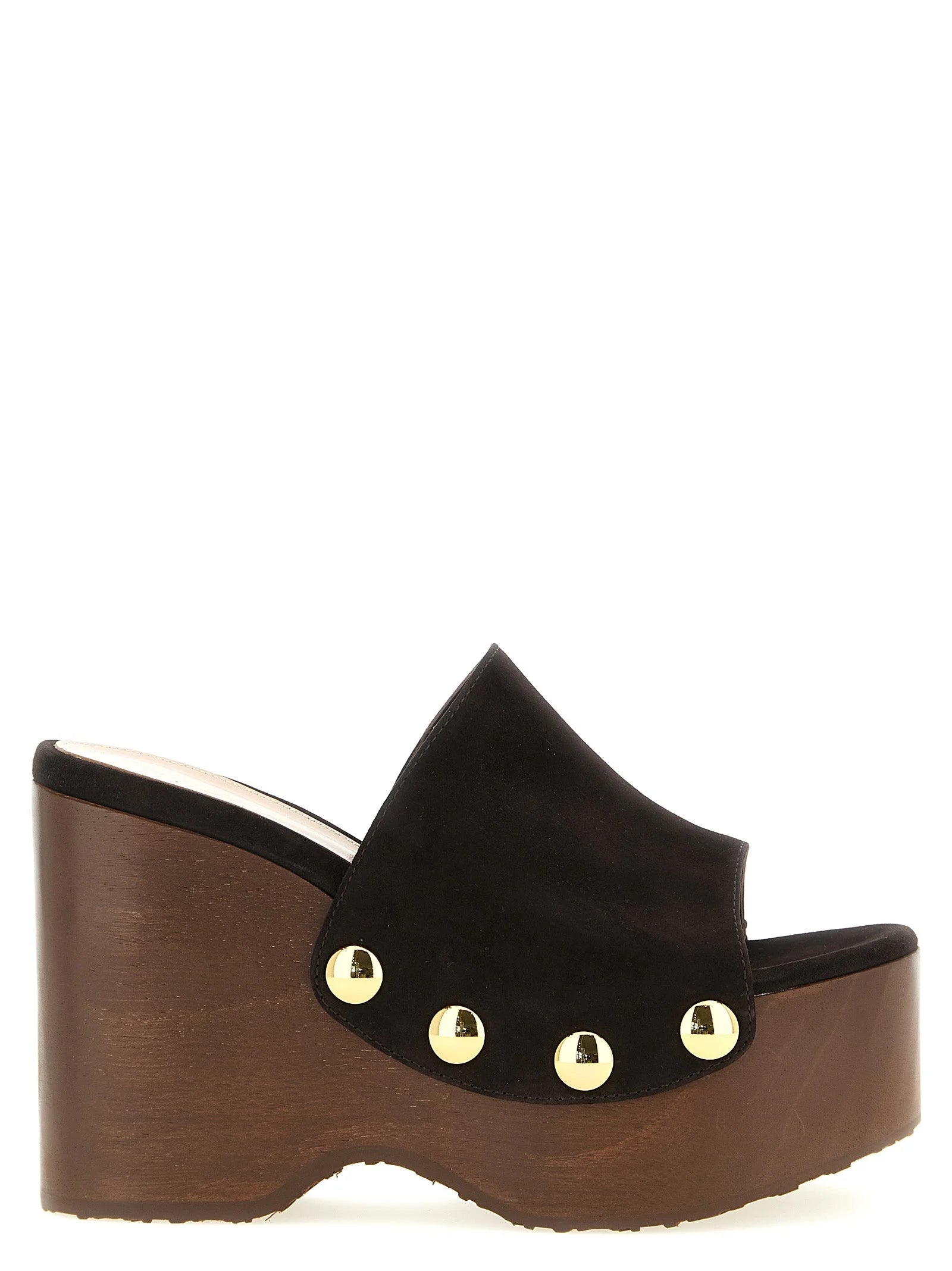 Gianvito Rossi Brown Suede Leather Wedge Sandals
