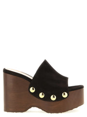 Gianvito Rossi Brown Suede Leather Wedge Sandals