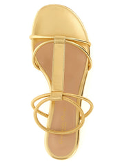 Gianvito Rossi Gold Lamb Leather Flat Sandals - EU37/US7