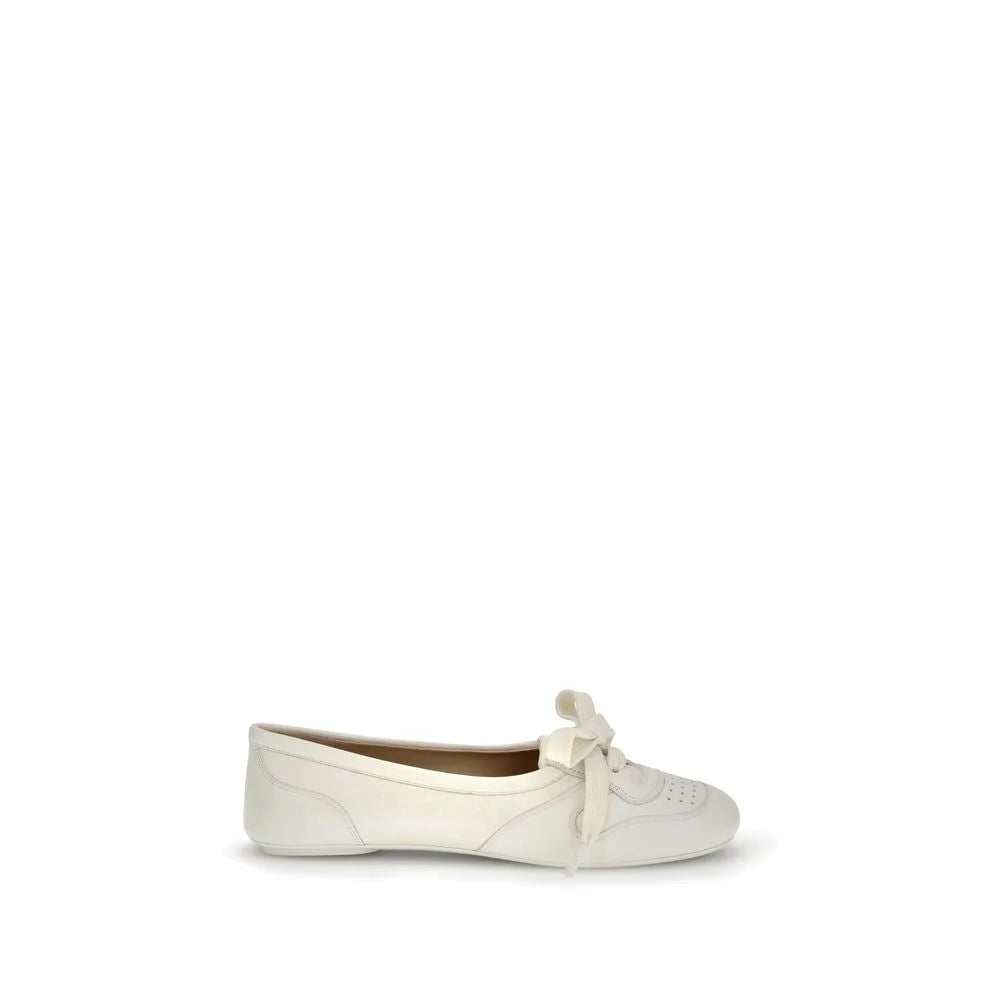 Gianvito Rossi White Calf Leather Bos Taurus Ballet Flats - EU39/US9