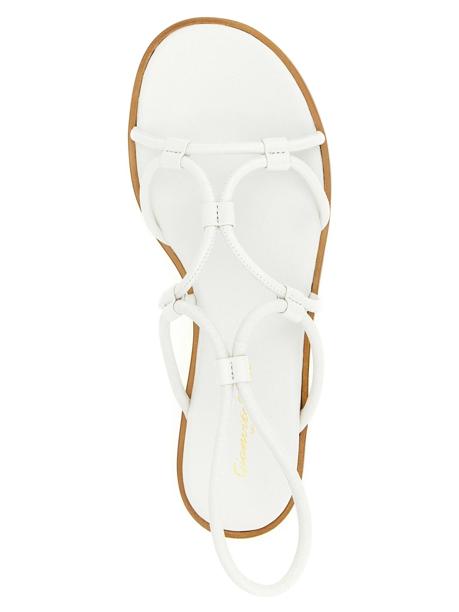 Gianvito Rossi White Lamb Leather Flat Sandals
