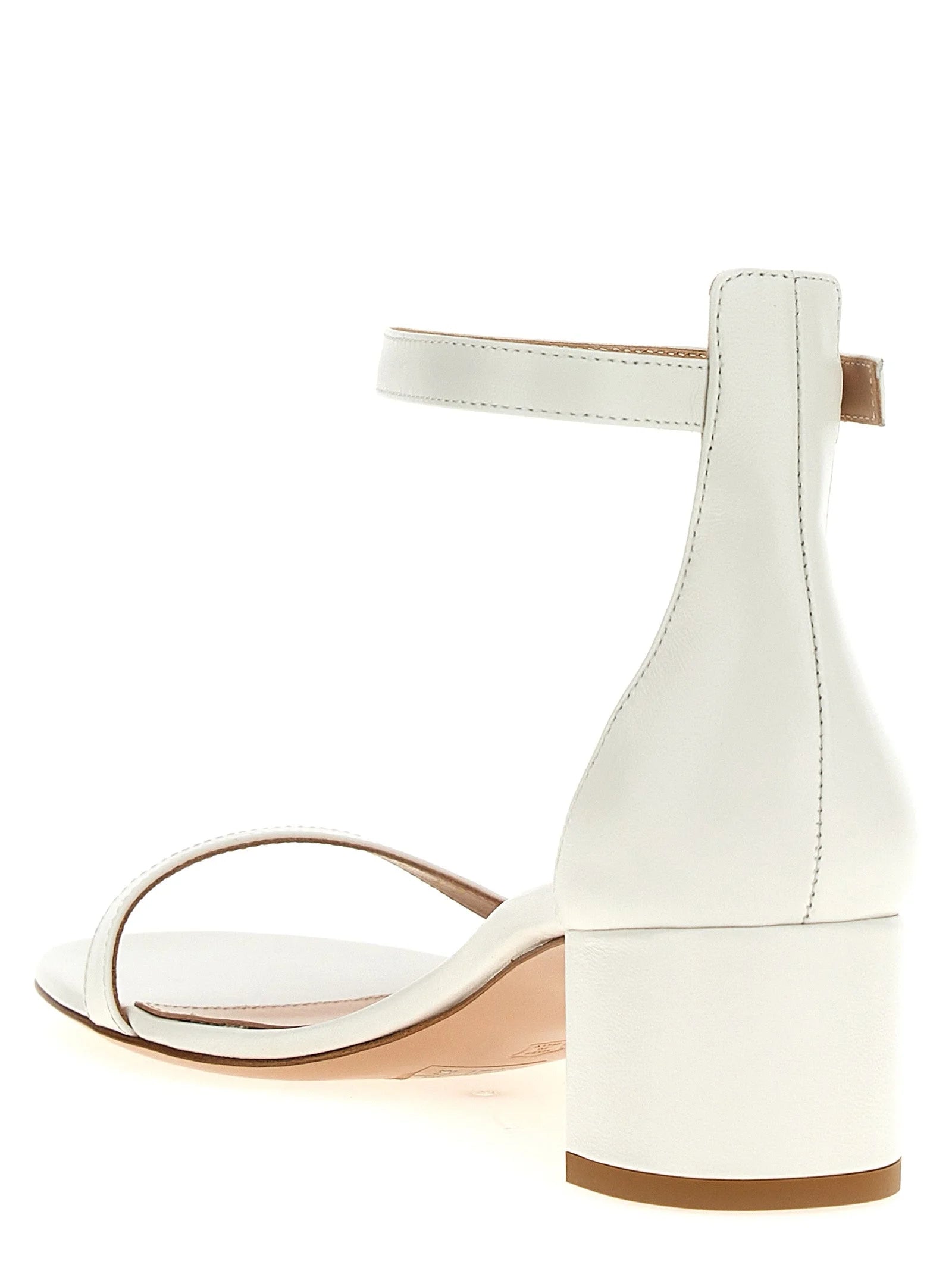 Gianvito Rossi White Leather Flat Sandals