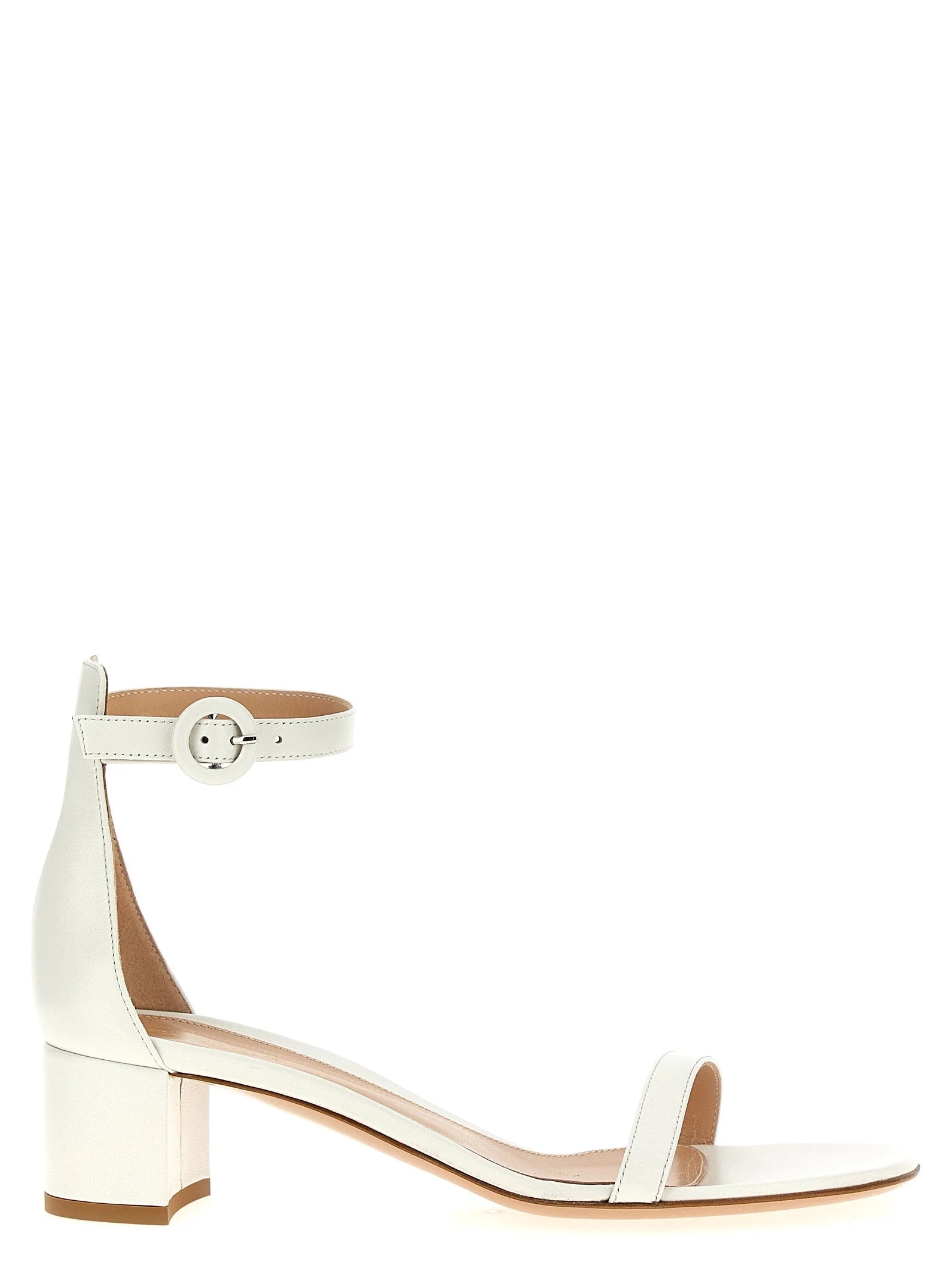 Gianvito Rossi White Leather Flat Sandals