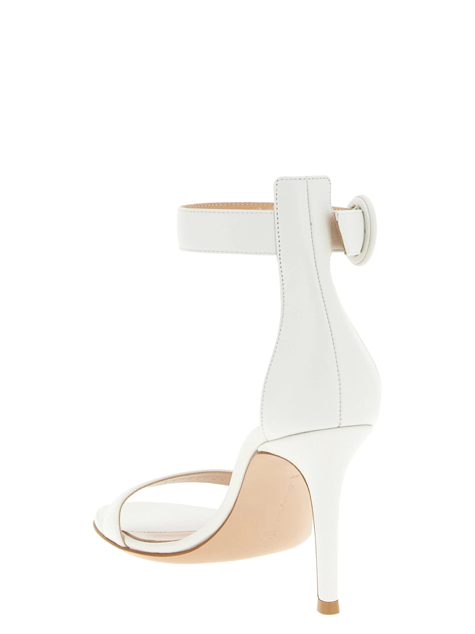Gianvito Rossi White Napa Leather / Calf Bos Taurus Stiletto Heel Sandals