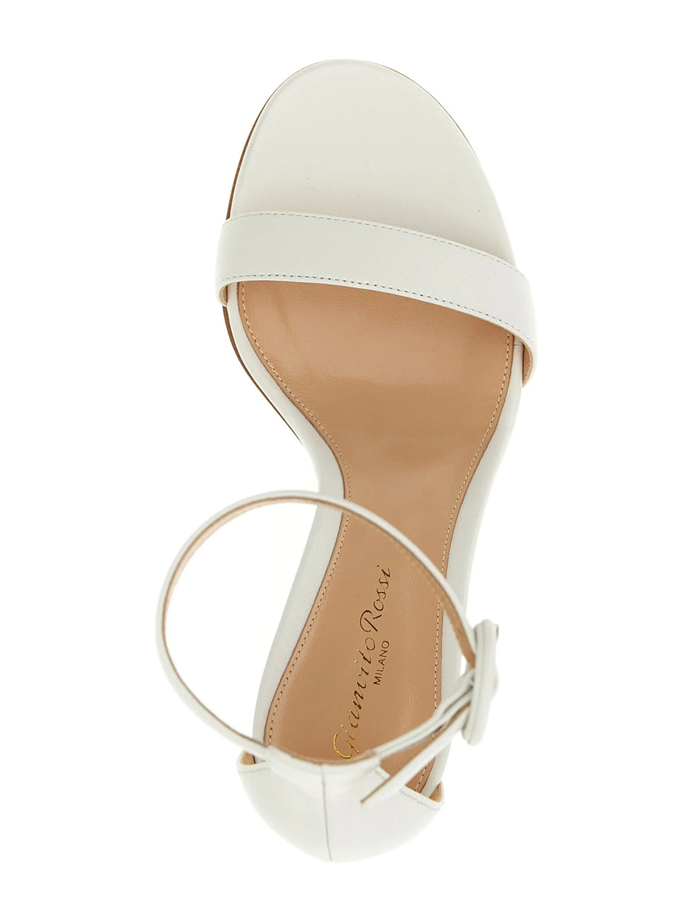 Gianvito Rossi White Napa Leather / Calf Bos Taurus Stiletto Heel Sandals