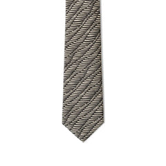 Giorgio Armani Black And White Silk Ty - Neckties