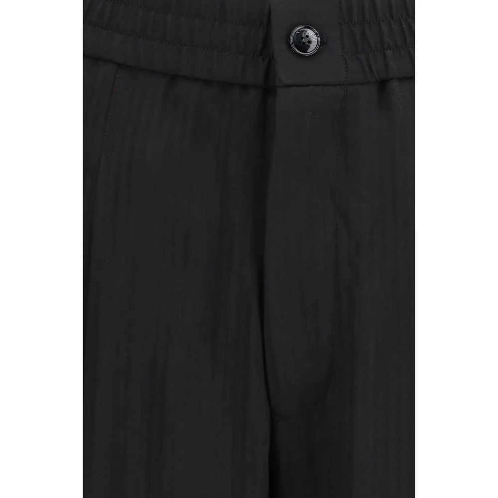 Giorgio Armani Black Viscose Casual Pants