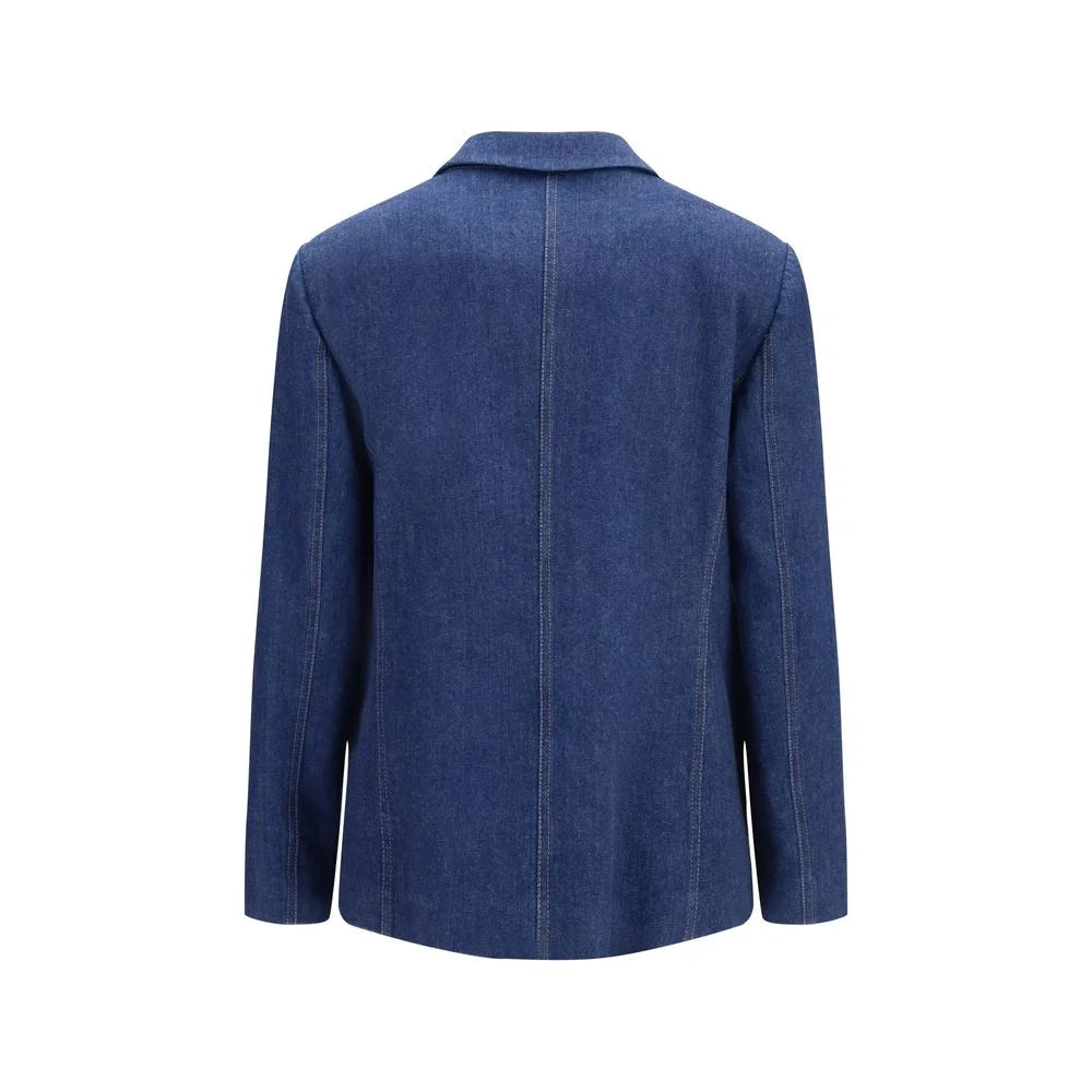 Giorgio Armani Blue Elastane Denim Jacket - IT44 | L