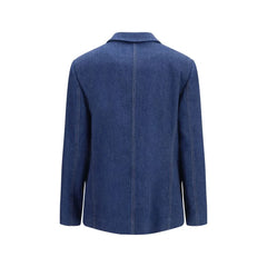 Giorgio Armani Blue Elastane Denim Jacket - IT44 | L