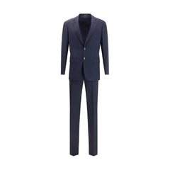 Giorgio Armani Blue Fleece Wool Two-Piece Suit