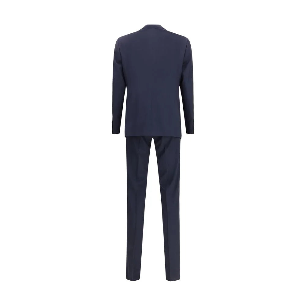 Giorgio Armani Blue Fleece Wool Two-Piece Suit