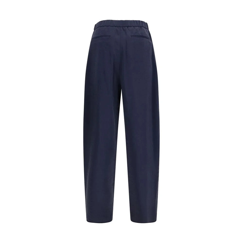 Giorgio Armani Tummansininen Silkkihousu - IT46 | S
