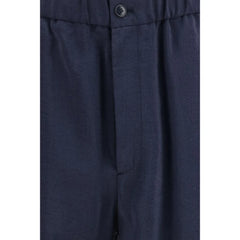 Giorgio Armani Tummansininen Silkkihousu - IT46 | S