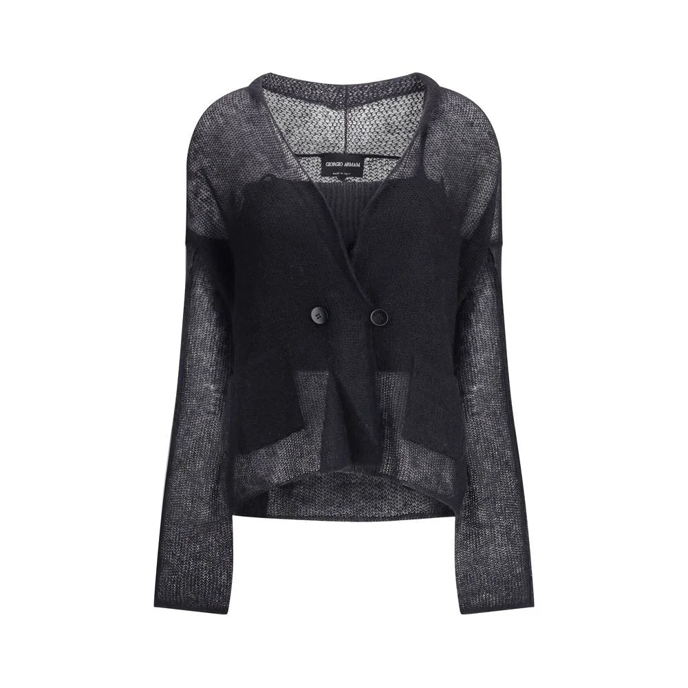 Giorgio Armani Double-breasted cardigan and top in a wool and mohair blend Twin-set - IT46|XL - Cardigans