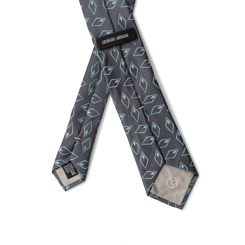 Giorgio Armani Gray Silk Ty - Neckties