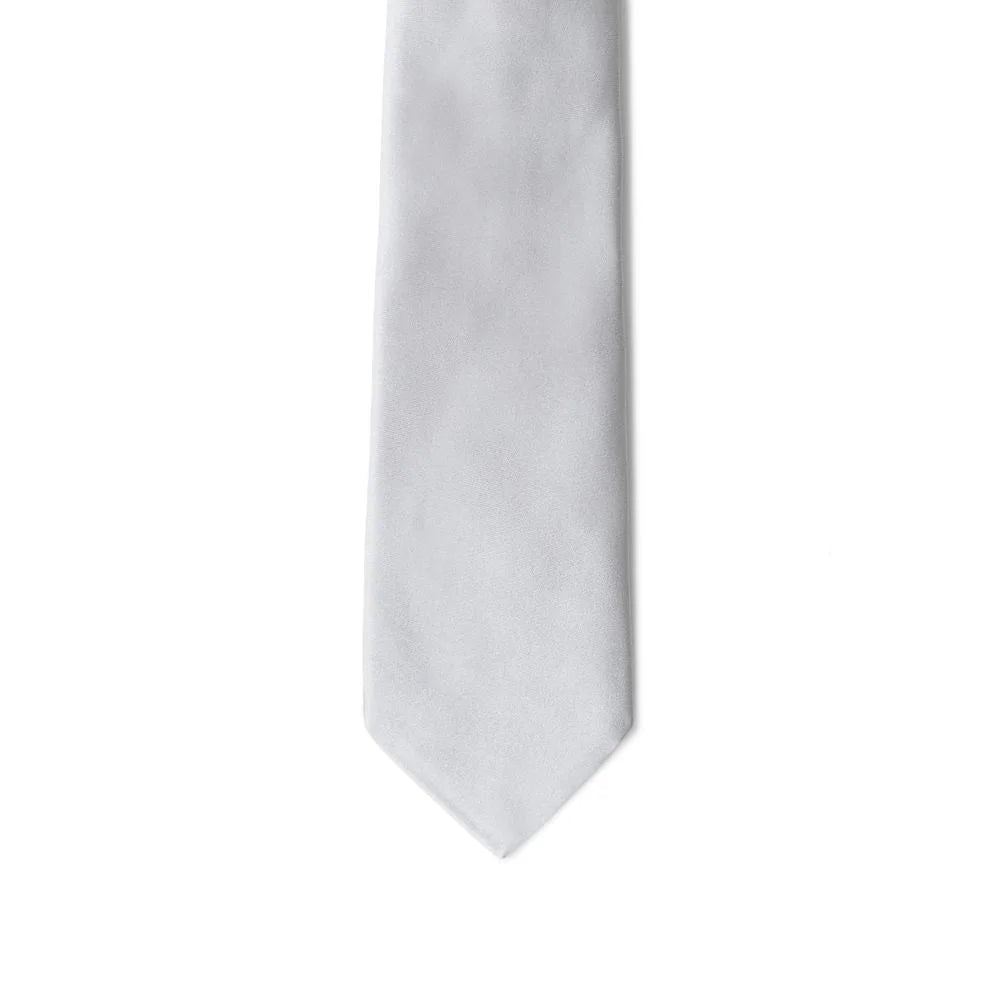 Giorgio Armani Silver Silk Tie - One Size