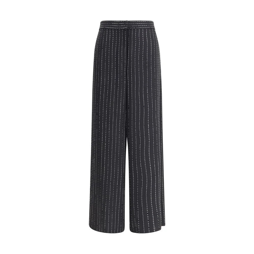 Giorgio Armani Wide-leg silk Pants with strass - IT46|XL