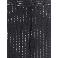 Giorgio Armani Wide-leg silk Pants with strass - IT46|XL