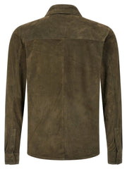 GIORGIO BRATO Bicolor Suede Leather Blouse