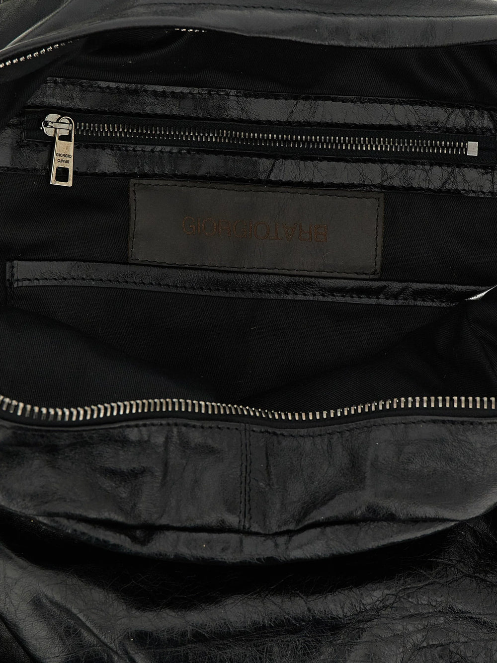 GIORGIO BRATO Black Lamb Leather Backpack