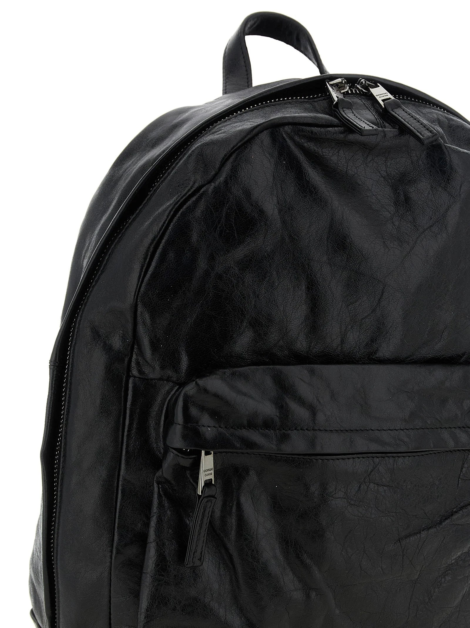 GIORGIO BRATO Black Lamb Leather Backpack