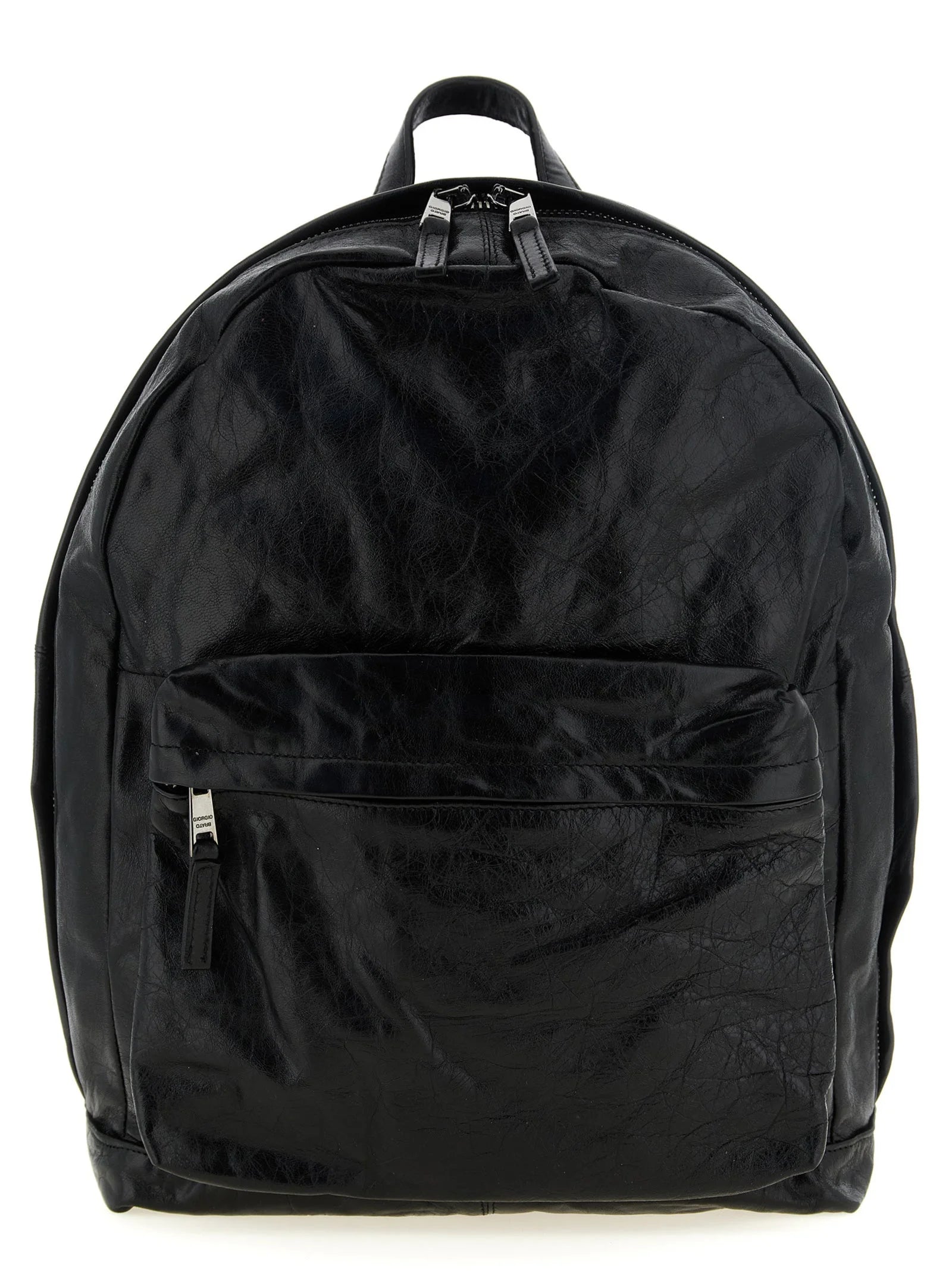 GIORGIO BRATO Black Lamb Leather Backpack
