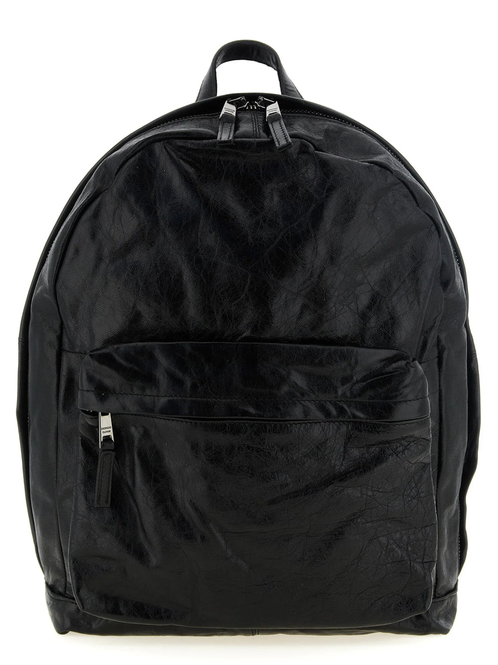 GIORGIO BRATO Black Lamb Leather Backpack