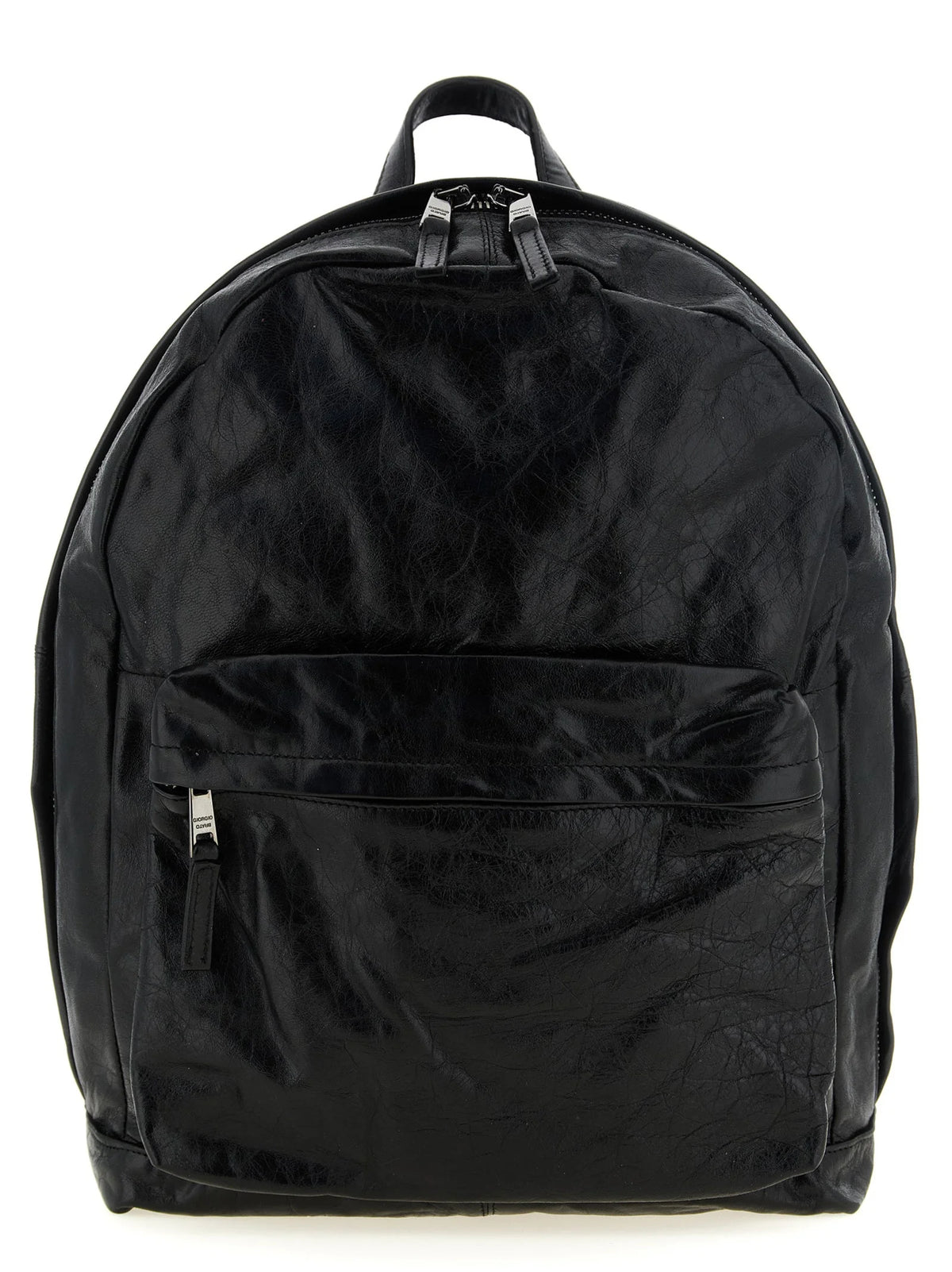 GIORGIO BRATO Black Lamb Leather Backpack