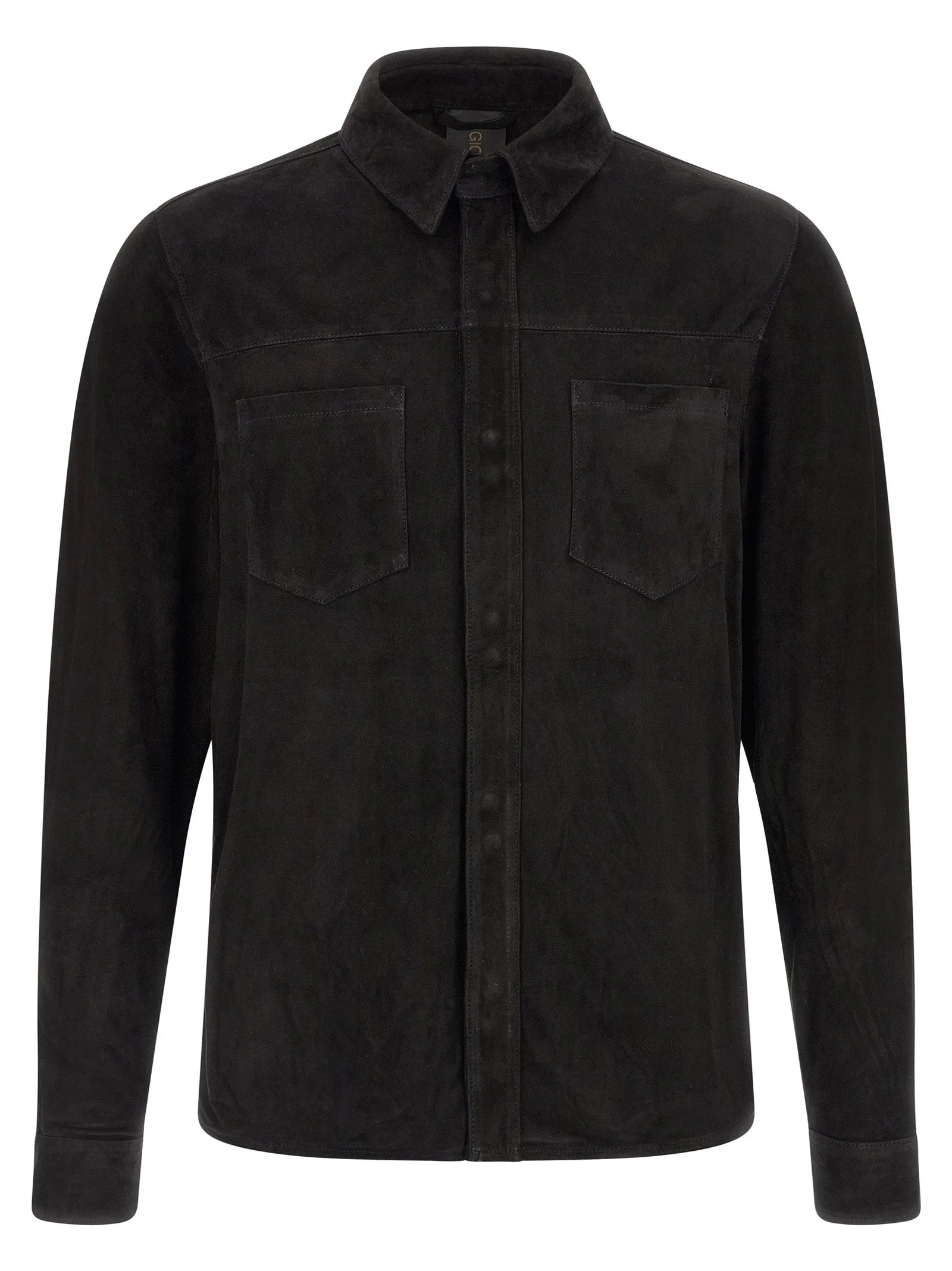 GIORGIO BRATO Black Suede Leather Blouse